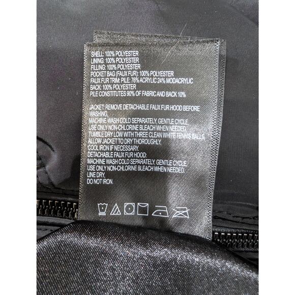 Laundry by Shelli Segal Black Faux Fur Puffer Coat – XS NWT - Picture 9 of 9